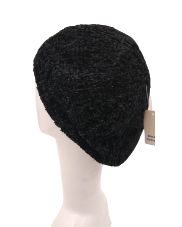 SG SG04-WL-LUR-BN Black/Navy Lurex Lined Chenille myselflingerie.com